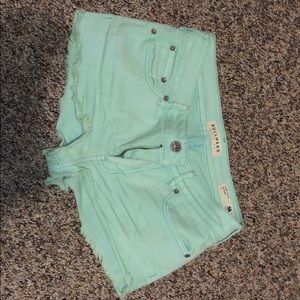 Turquoise jean shorts